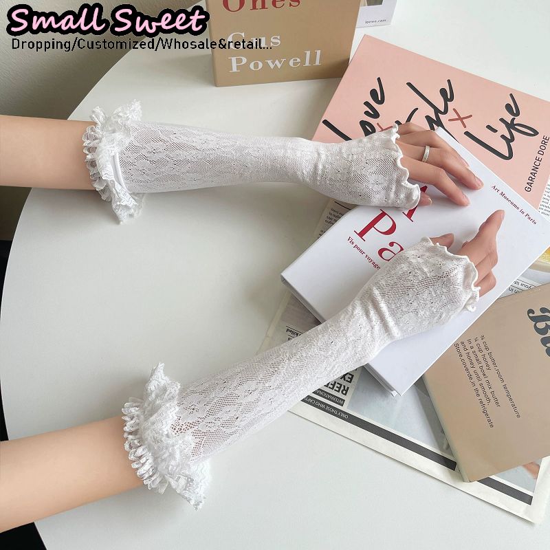 Women's Harajuku White Arm Sle - Fingerless Glove Knit ulasan dan harga
