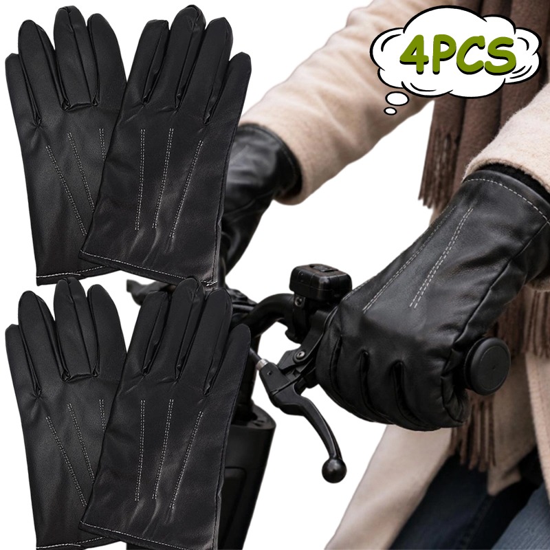 1/2Pairs Winter Faux Leather G - Leather Driving Glove ulasan dan harga