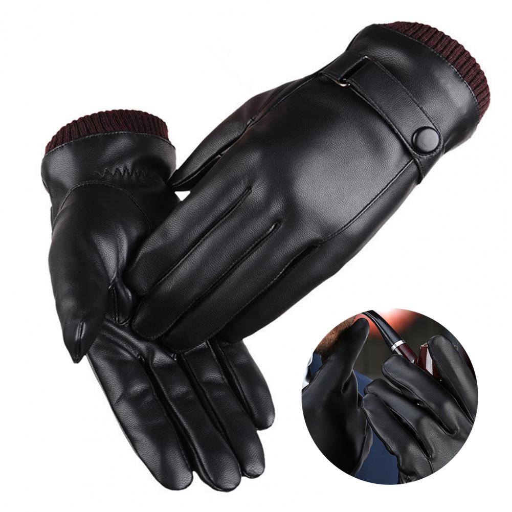 Faux Leather Full Finger Touch - Winter Glove Insulated ulasan dan harga