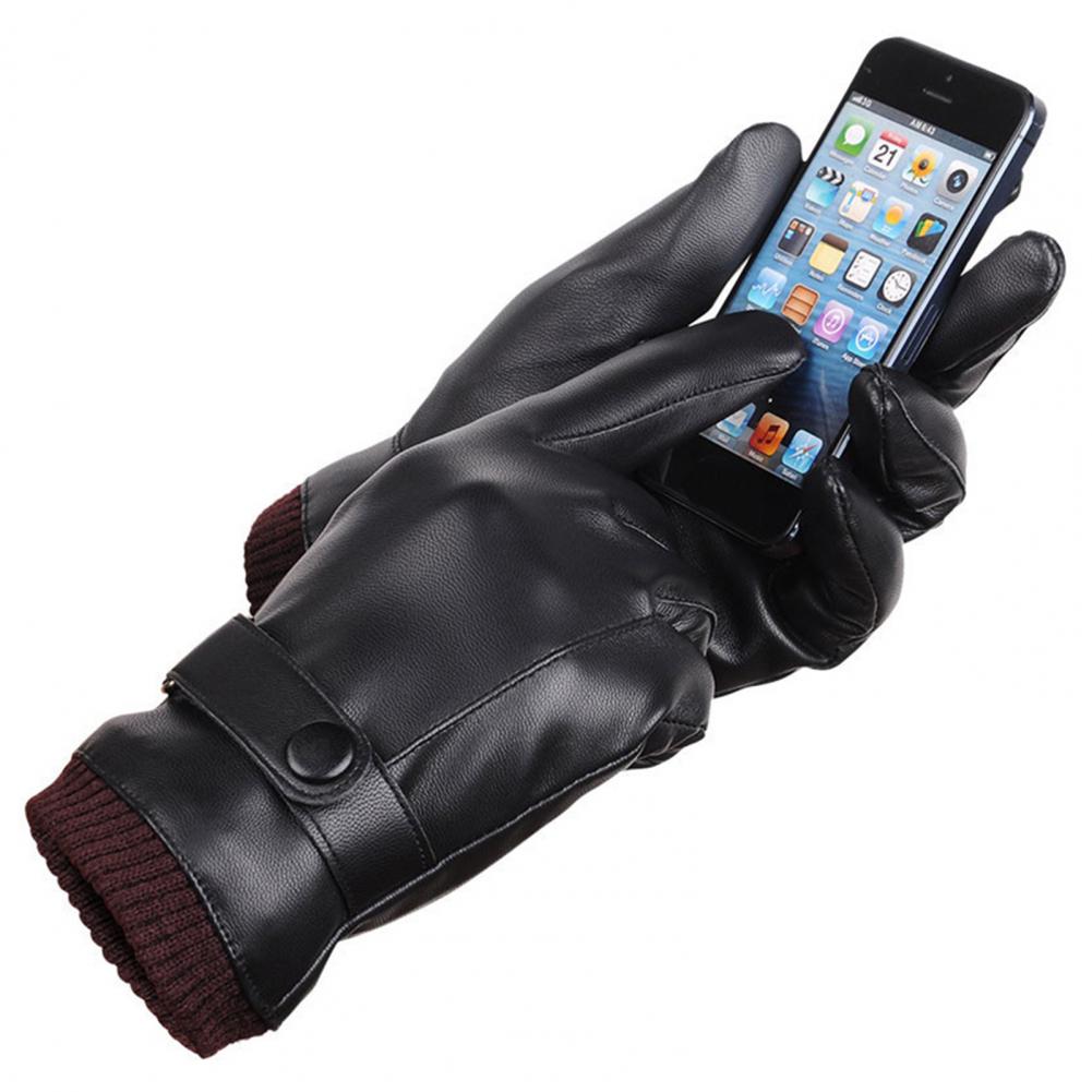 Faux Leather Full Finger Touch - Winter Glove Insulated ulasan dan harga