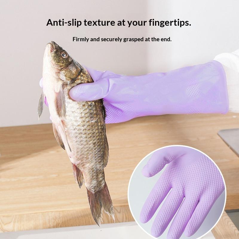 1Pair Latex Dish Washing Glove - Dish Glove Rubber ulasan dan harga