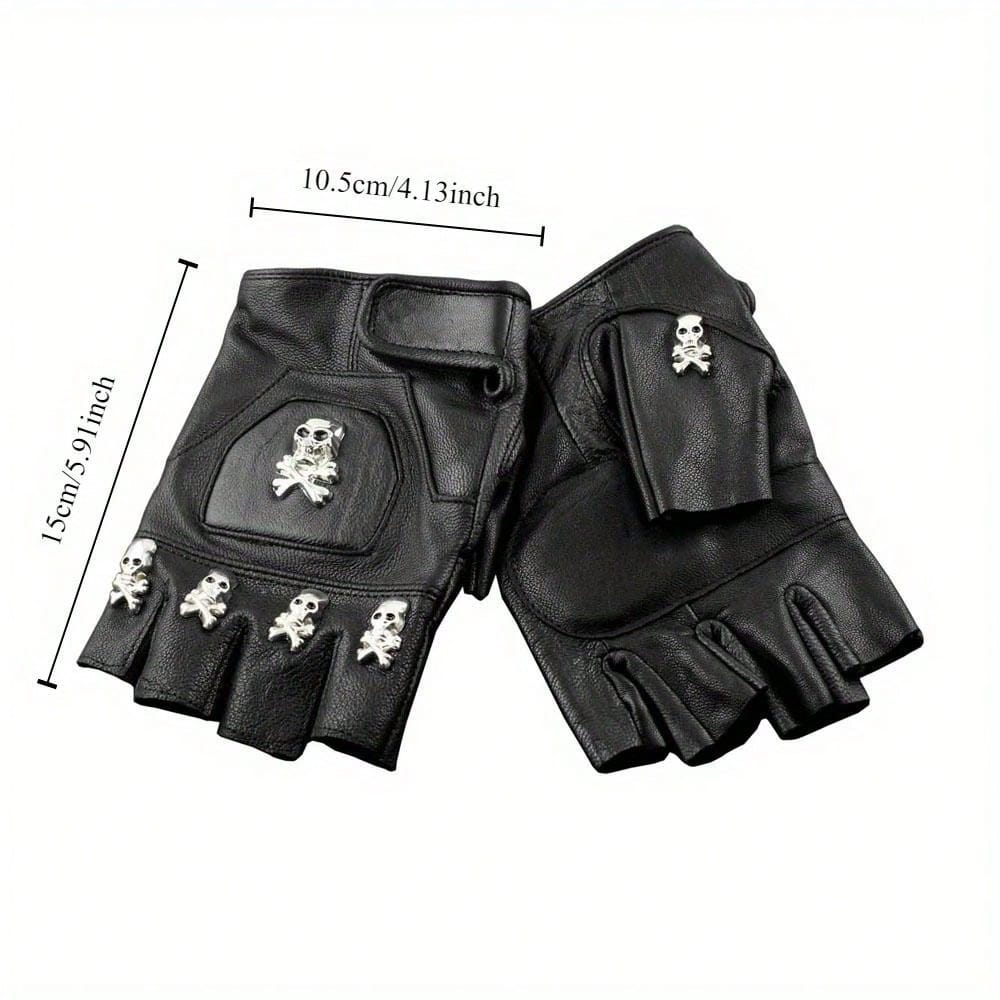 Mens Real Leather Skull Punk R - Leather Driving Glove ulasan dan harga