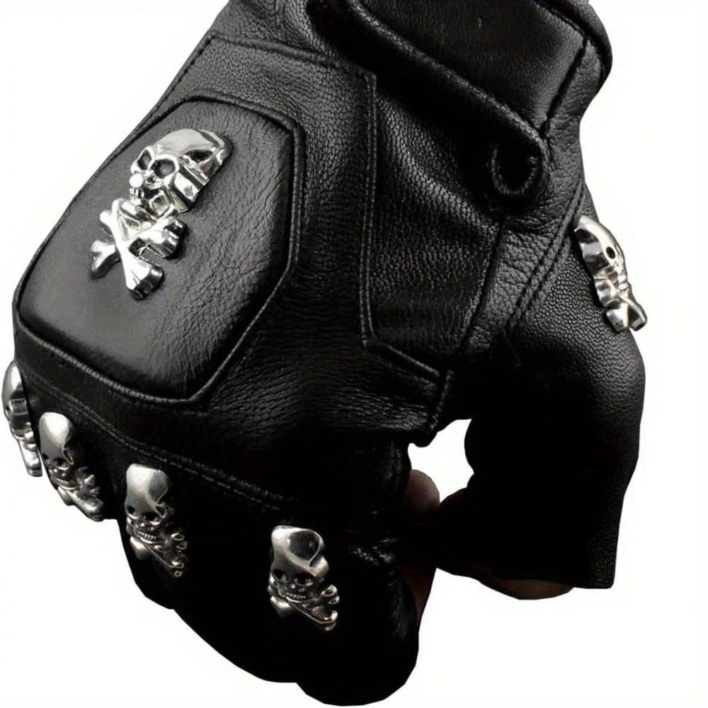 Mens Real Leather Skull Punk R - Leather Driving Glove ulasan dan harga