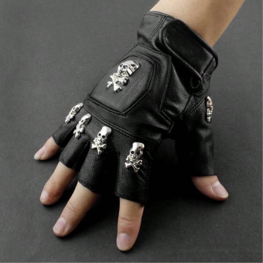 Mens Real Leather Skull Punk R - Leather Driving Glove ulasan dan harga